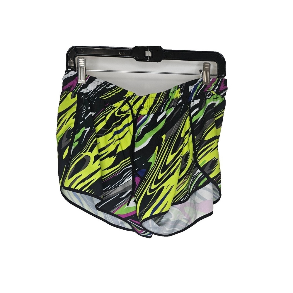 Fabletics Neon Abstract Athletic Shorts Dolphin Hem Size M Festival Workout